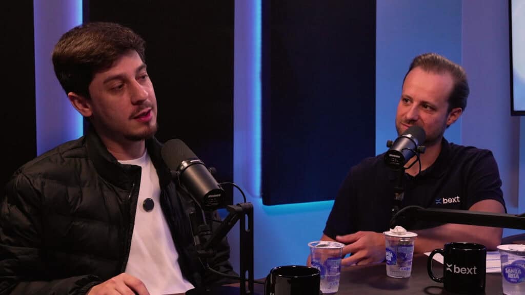 Allan de Almeida e Metzger, e Gaspar Motta no podcast os Bexters, da Bext.